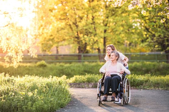 elderly woman in a wheelchair